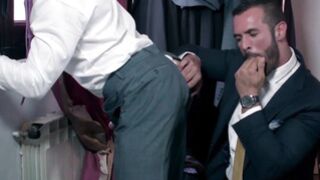 Sexy tailor Isaac Eliad booty tightened hardcore after blowjob