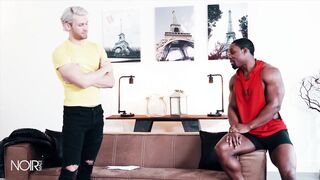 White boy gets bounded by black jock