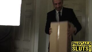 Extremely hot sub booty destroyed in BDSM threeway