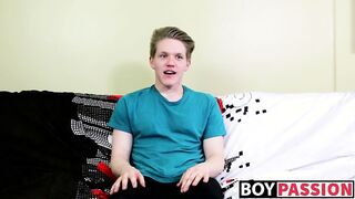 Blond twink with massive booty interviewed & dicked down raw