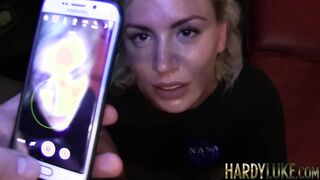 British tatted blondie Yuffie doggystyle fucks before blowjob