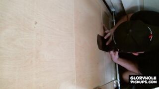 Kinky white dude sucks ebony glory hole fuck stick wildly