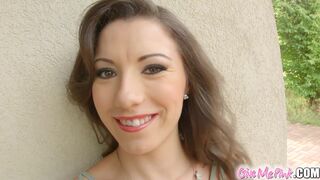 Pleasuring her tight pink muff