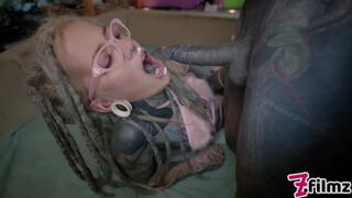 Sexy dreadlock hippie with glasses getting ANAL fucked - POV, ass to mouth, facial cumshot