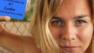 Lenka at her first porn casting