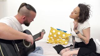 Lena takes a guitar lesson... but not only that!
