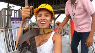 Ziplining & horny sex at home after with curvy booty Thai Girlfriend