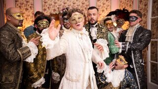 Prince Cummings pounds Cinderello's perfect hole at the ball.