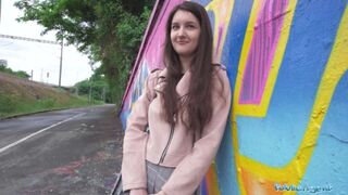 Adorable Teen Art Schoolgirl Outdoor Studying