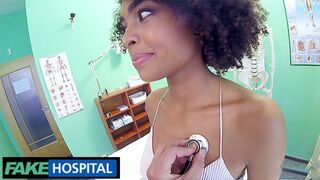 Brazilian Ebony College Girl's Sensual Check-up at Fake Hospital