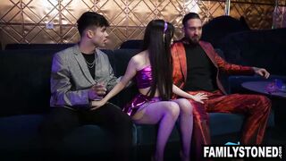 Ronnie Violet spitroasted by step sibling & step daddy