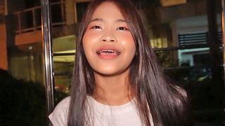 Adorable Thai teen amateur picked up by two horny white guys