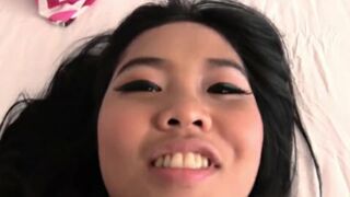 Thai babe with big natural titties loves to be stuffed full or dick & filled with seed