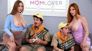 Lauren Phillips & Skylar Snow's Foursome Fun: Huge-Tit Stepmommies with Their Scout Stepsons