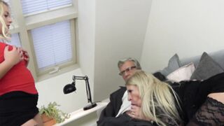 OLD WOMAN cunt ravaged by grandad in front of gorgeous teen