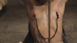 Slim bound black beaver & butt screwed