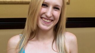 She is a skinny blonde 18 yr old making her debut porn