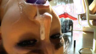 Beauty mouth tortured deep in her throat with toys